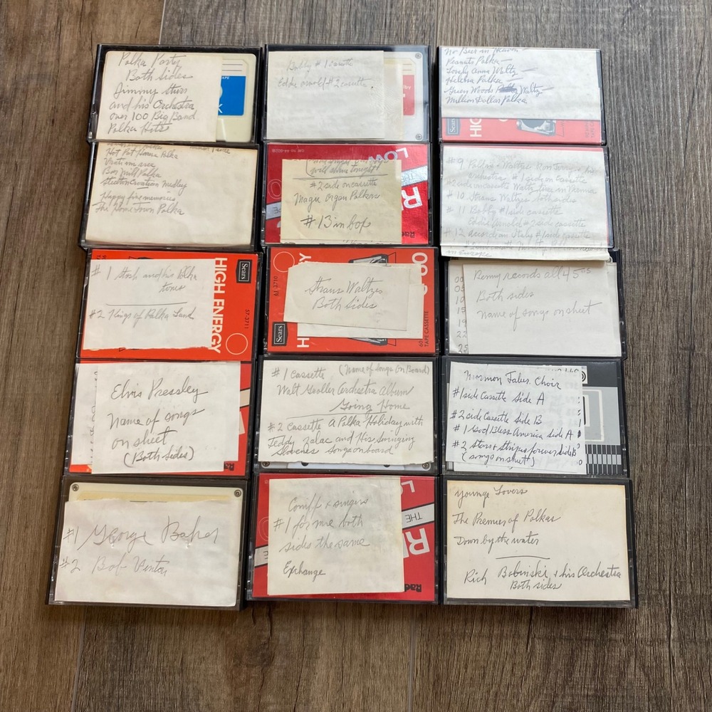15 Vintage Home Recorded Cassette Tapes Polka Waltz Big Band Elvis Presley Lot‎